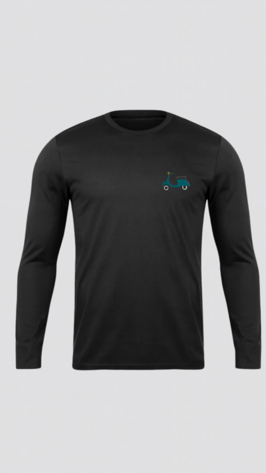 Siyah Uzun Kollu Basic Tshirt Rüzgarla Yarış