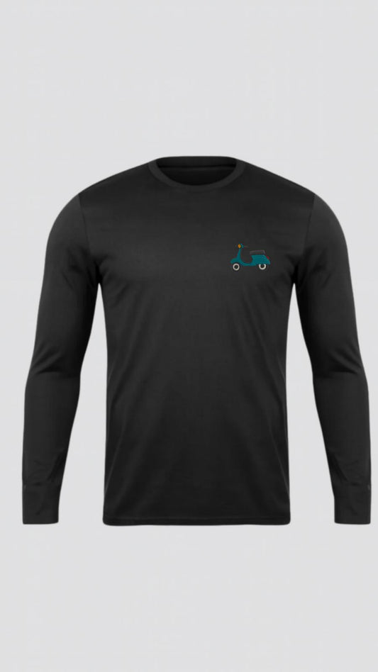 Siyah Uzun Kollu Basic Tshirt Rüzgarla Yarış