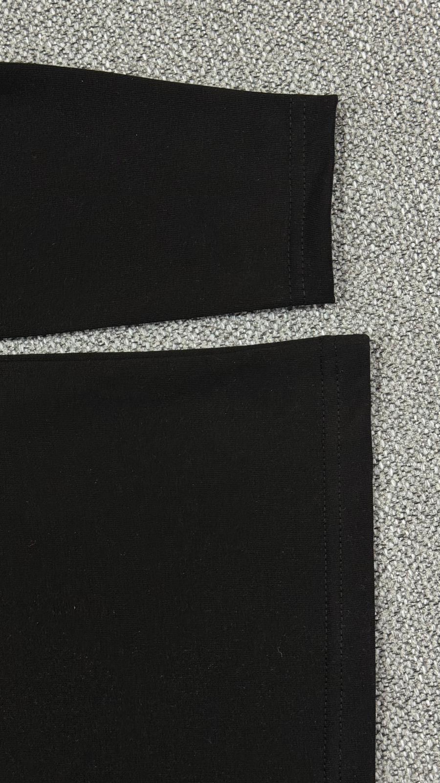 Siyah Uzun Kollu Basic Tshirt Küçük Molalar