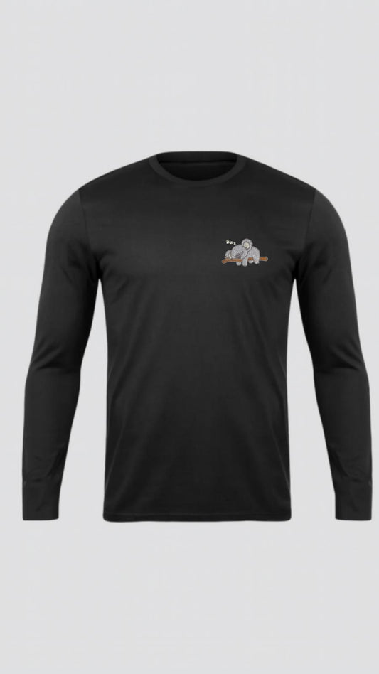 Siyah Uzun Kollu Basic Tshirt Küçük Molalar